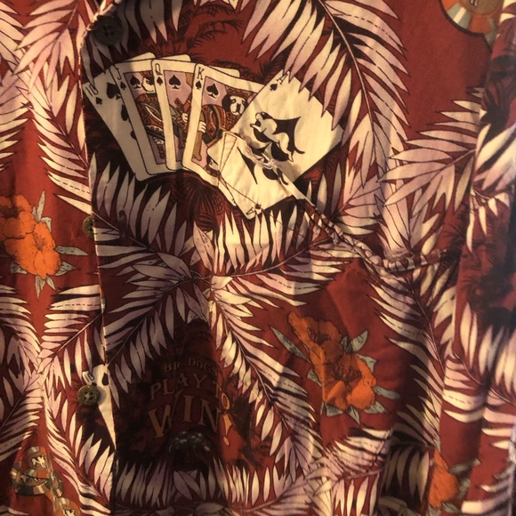 Vintage Big Dogs Hawaiian Shirt Big Dogs Play to Win Poker Hand Men’s XL - Picture 13 of 13